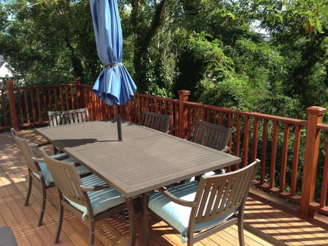 Spacious mahogany deck 