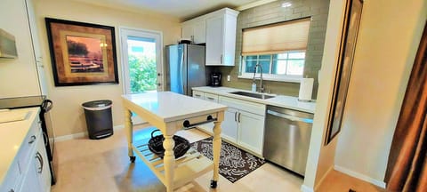 Fully stocked renovated kitchen 