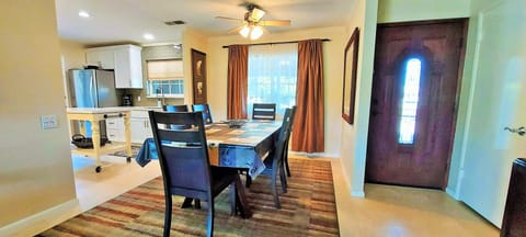 Dining area opens to the kitchen