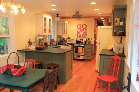 Renovated, vintage style kitchen. 