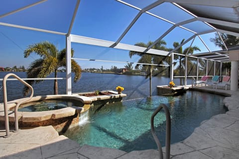 Villa Laguna has an electric-heated saltwater pool & spa