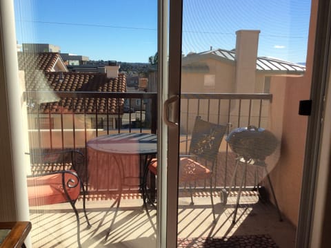 Small balcony with ocean view.