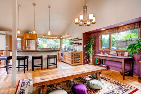 dining table with floor seating