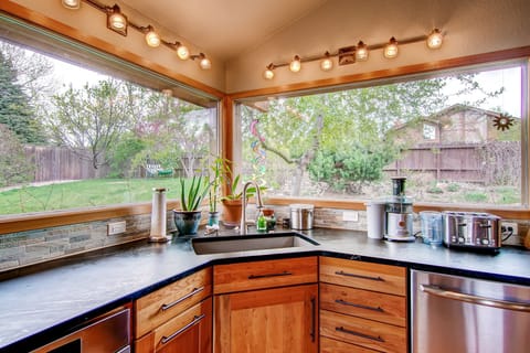 Soapstone countertops and Cherry Cabinets