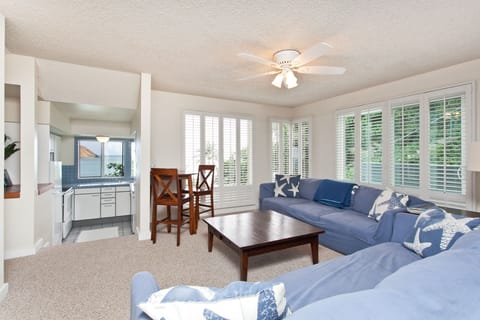 Studio living area with TV 