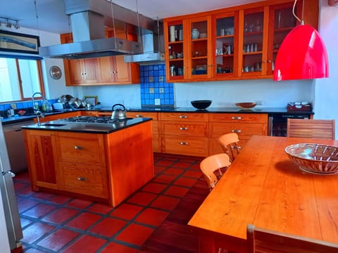 5 burner gas hob, electric oven, 4 plate electric hob