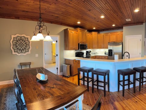 Seating for 12 in the kitchen/dining area