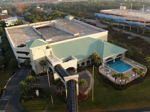 Parking deck and the covered walkway