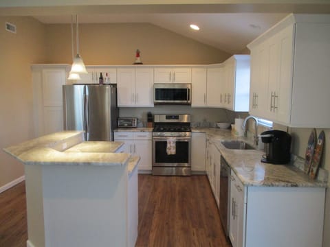 Open kitchen area with island.