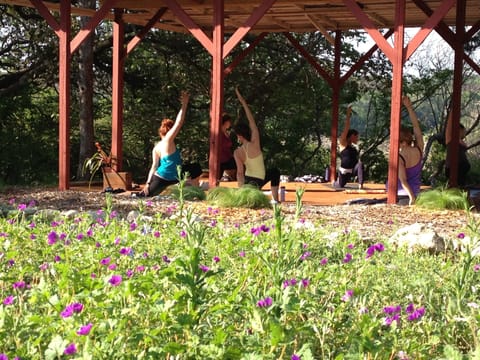 Outdoor Yoga Pavilion where you can indulge in private yoga or body coaching...