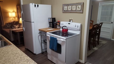 Coffee, tea, creamer, sweetener provided