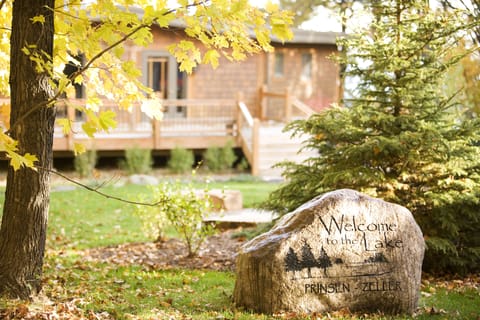 Welcome Rock at entrance to circle drive way.