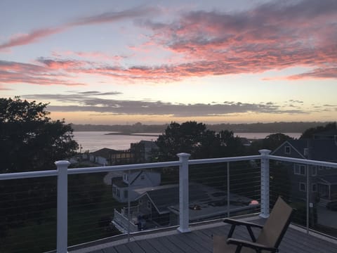Amazing views from roof deck. This is west facing sunset view of Easton's Pond. 
