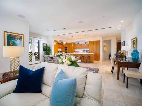 Ocean View Great Room with Solid Mango Wood Furnishings