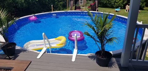 View from upper deck and pool access