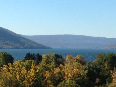 This is the south view from your balcony and you with a glass of wine!