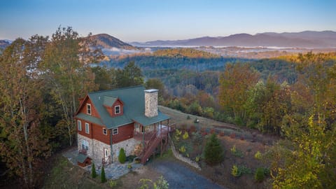The Blue Ridge Mountains surround the property