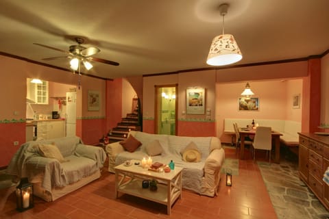 The living area (bottom level).