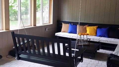 just added in 2015, downstairs enclosed patio area with a PA theme.