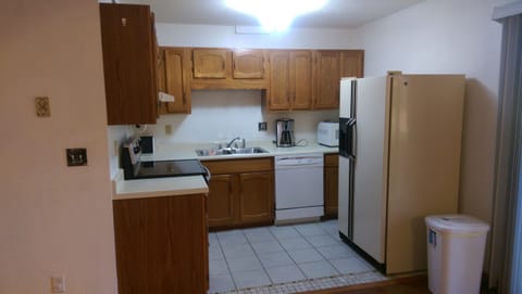 Closer view of kitchen.