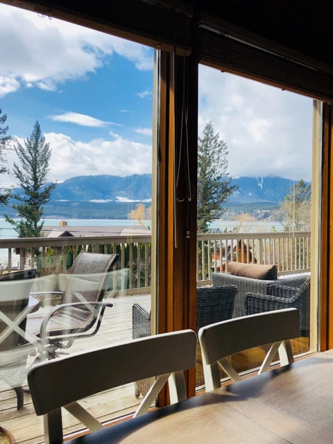 View of the lake from the kitchen table 