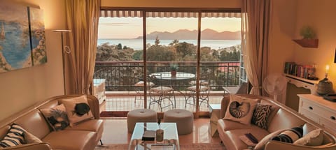Lounge, veranda and sunset view