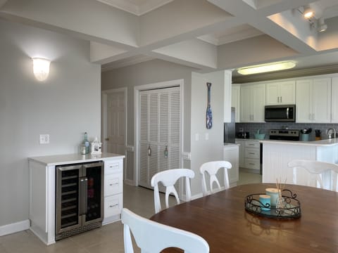 Added in 2024: a wine and beverage fridge