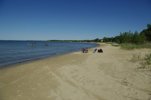 Picture of the beach is from a few years ago when the water was lower