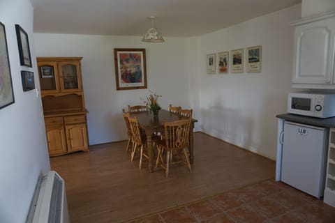 Dining area with seating for six.
