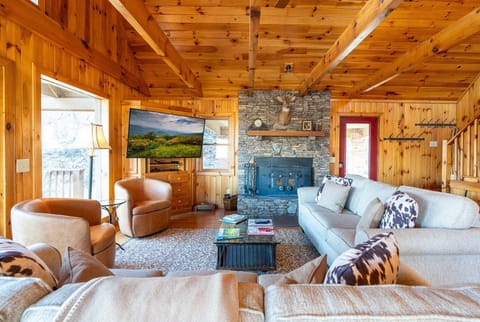 Living Room with Wood Burning FP and TV
