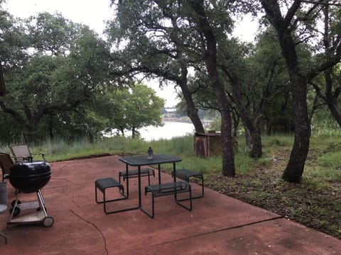patio overlooking lake
