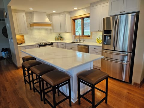 Updated kitchen with stainless steel appliances