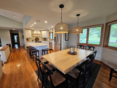 Large "live edge" table for group meals