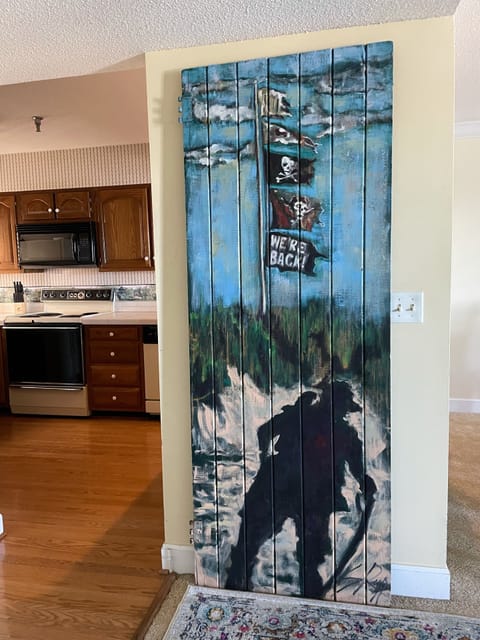 Local art work throughout the condo.