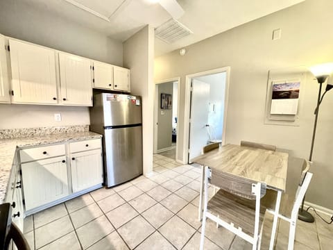 Bedrooms are in close proximity off th3e kitchen area