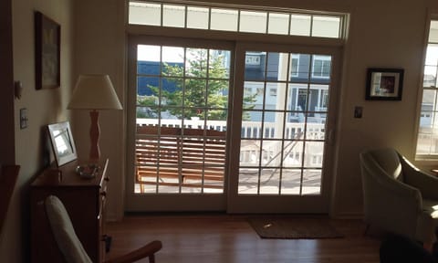 Looking out at first floor deck.