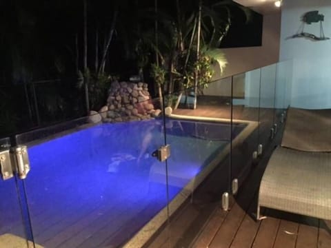 Private pool at night