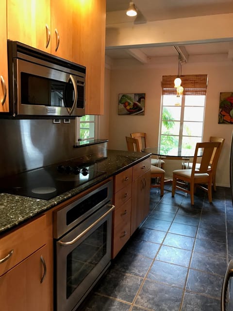 Modern kitchen with all amenities.