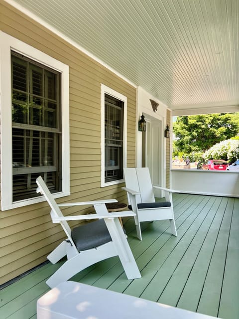 Custom Adirondack chairs designed for easy sitting and standing.