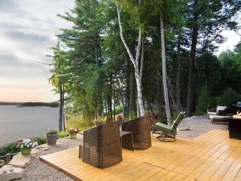 Main house patio overlooking the bay