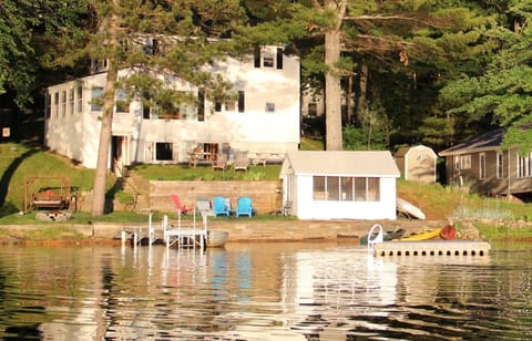 Waterfront paradise on Shaws Pond -   looking back at the house from the water.
