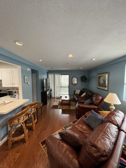 Living room with 72” TV, electric fire place, pull out sofa bed, luv sear n more