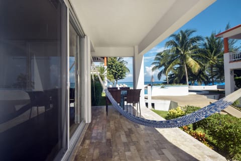 Our 1st floor patio overlooking pool and beach!