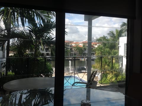 Looking outside from breakfast area 