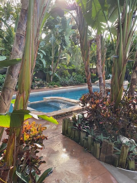 from covered BBQ patio