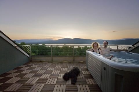 Attic Porch, hottub and view
