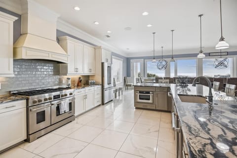 A chef's dream kitchen, fully stocked and loaded.