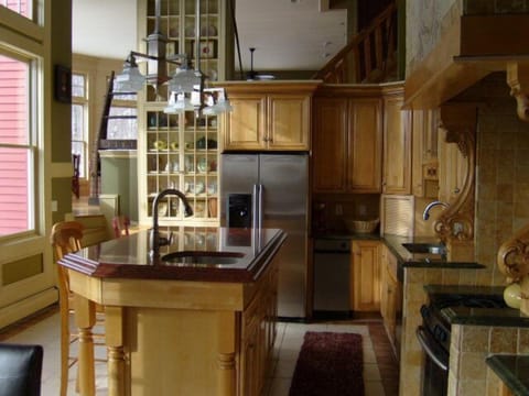 Kitchen with view of Mt Snow