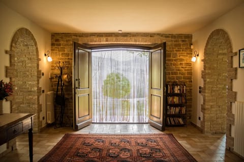 The front door and hallway looking onto the view