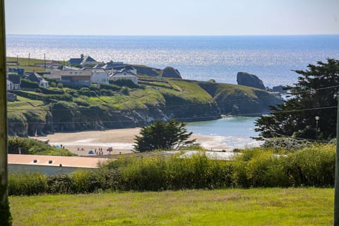 View of Porthcothan beach from the house (600m).